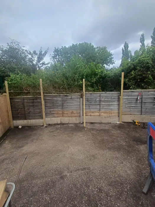 Original garden fence before replacement