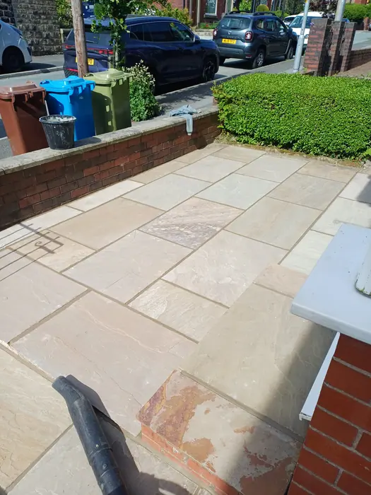 Sandstone paving after maintenance